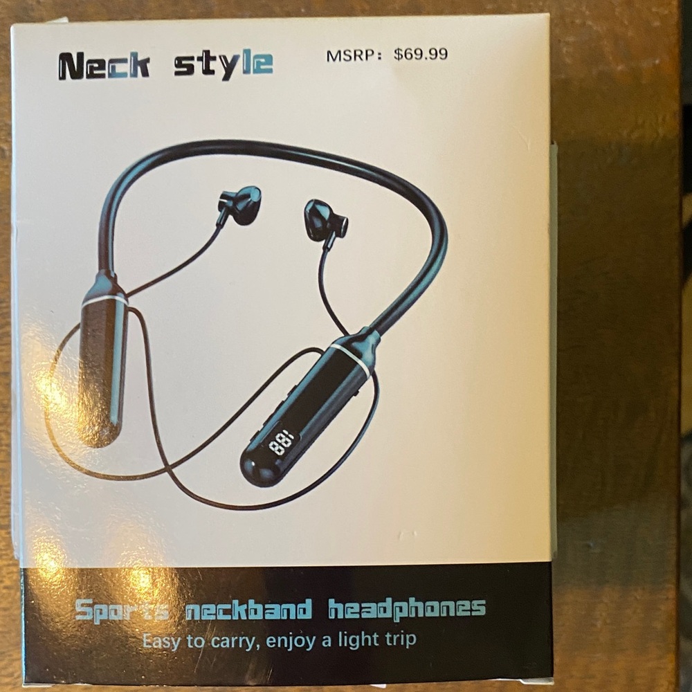 Bundle of 2 Neck Style Sports Neckband Headphones - Black